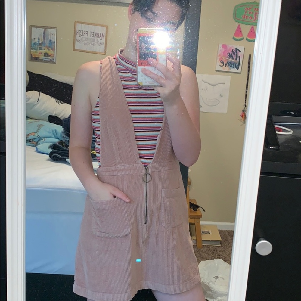 Rose gold jumpsuit skirt with top